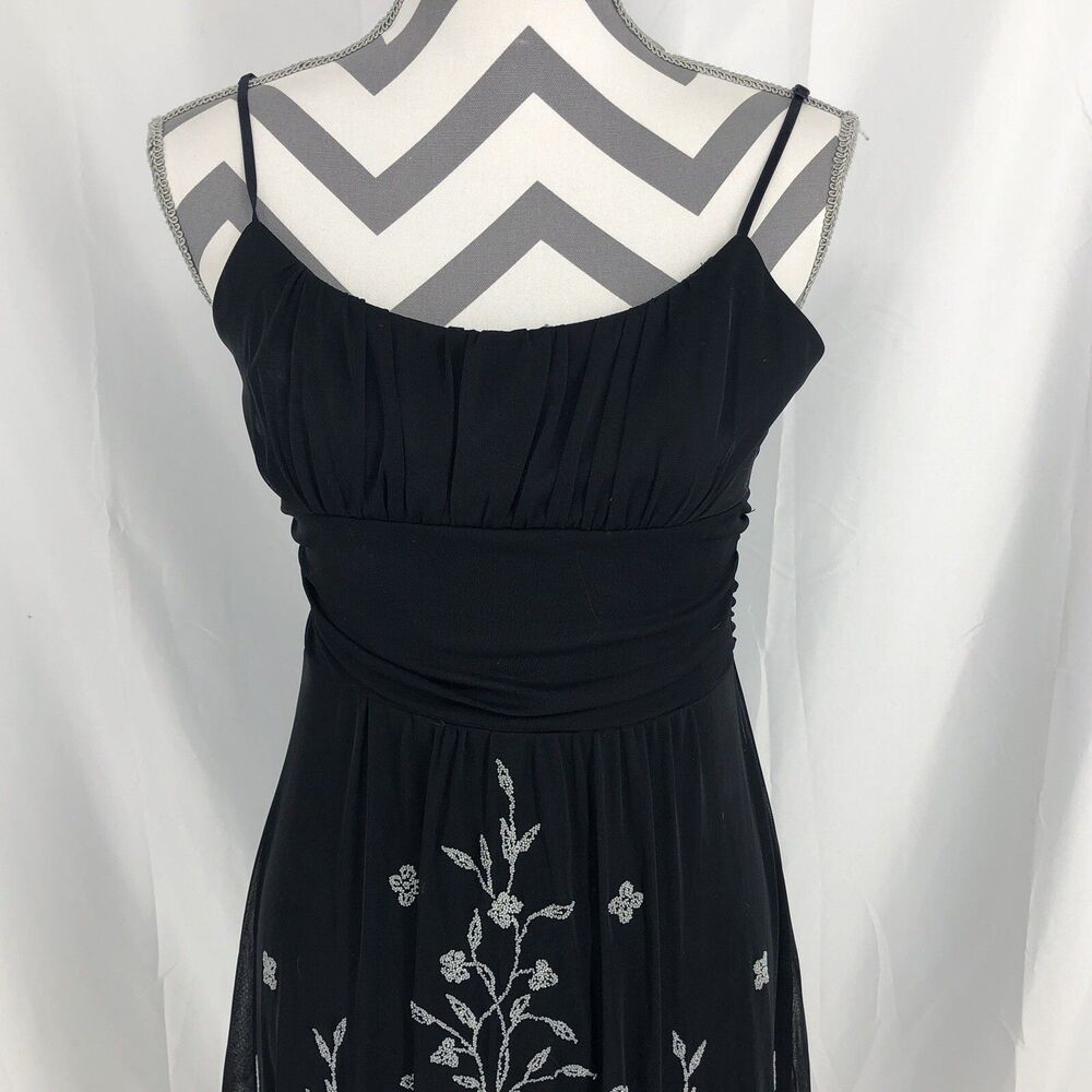 Vintage Trixxi Black Beaded Fairy Goth Mystical Wednesday Addams Dress Medium